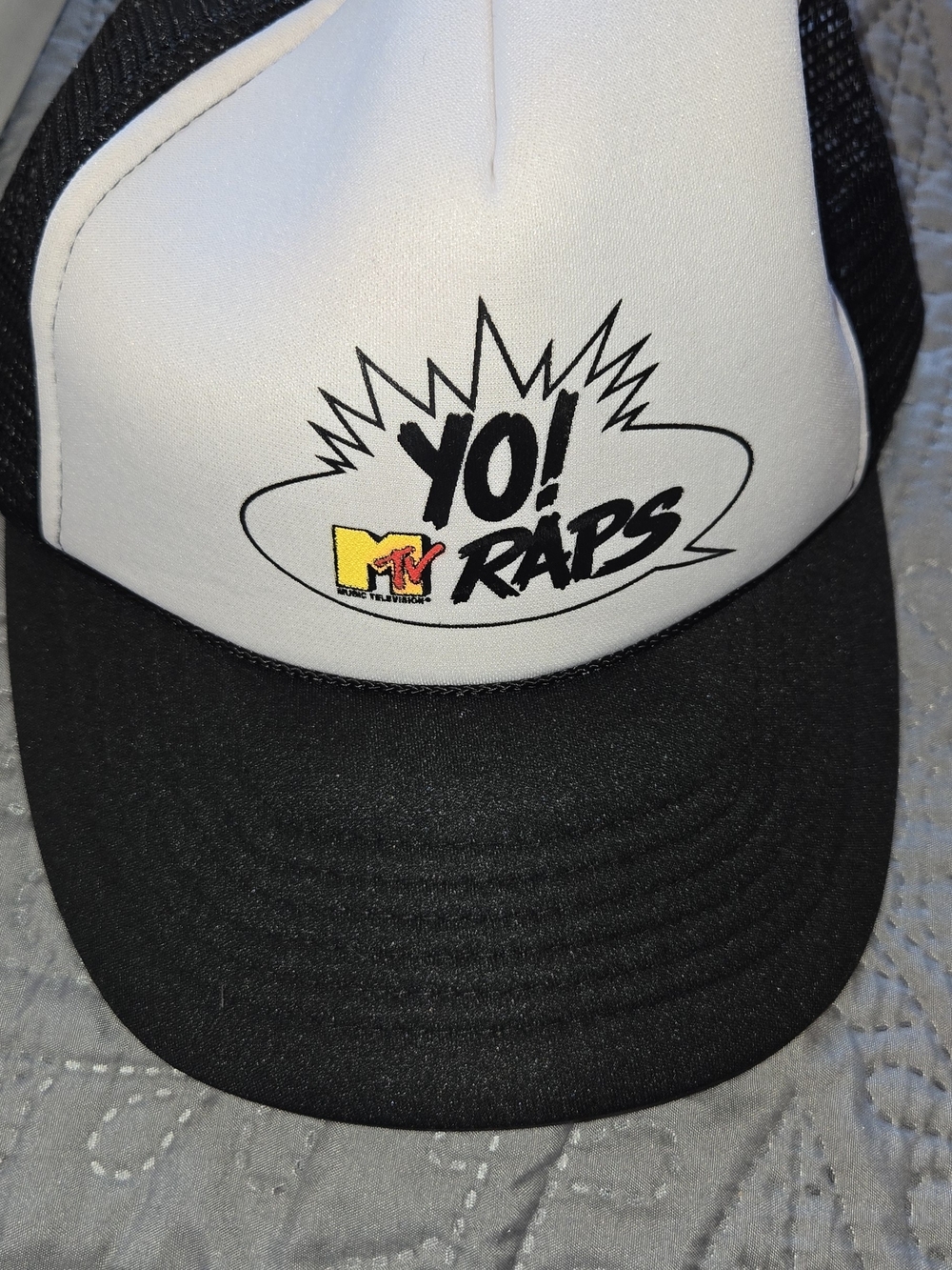 MTV 'Yo! Raps' Unisex Vintage Black & White Trucker Hat